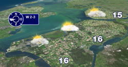 Weersvoorspelling 15 april. Bron: Omroep Flevoland